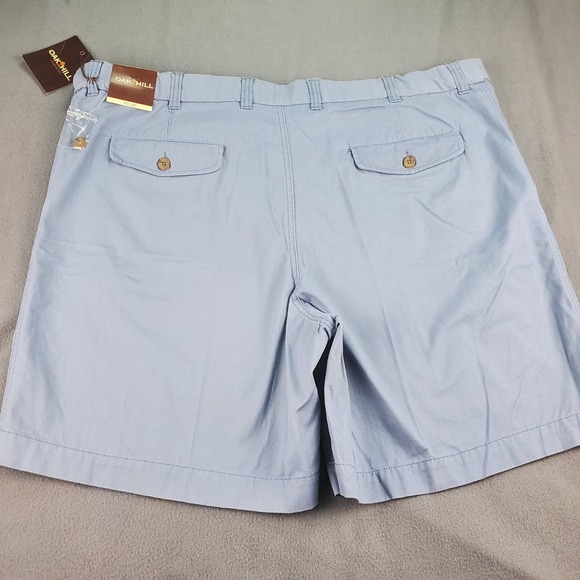Oak Hill Mens Flat Front Shorts Blue Cotton Size 48 Casual Chino Flat Front - Picture 7 of 8